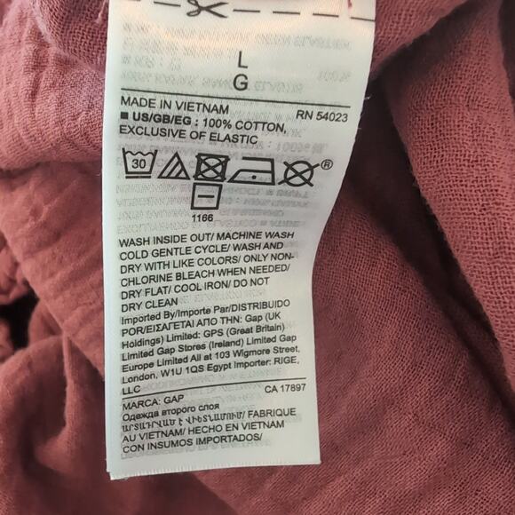 Gap Maternity Mauve Colored Gauze Lounge Jumpsuit Size Large - Picture 11 of 11